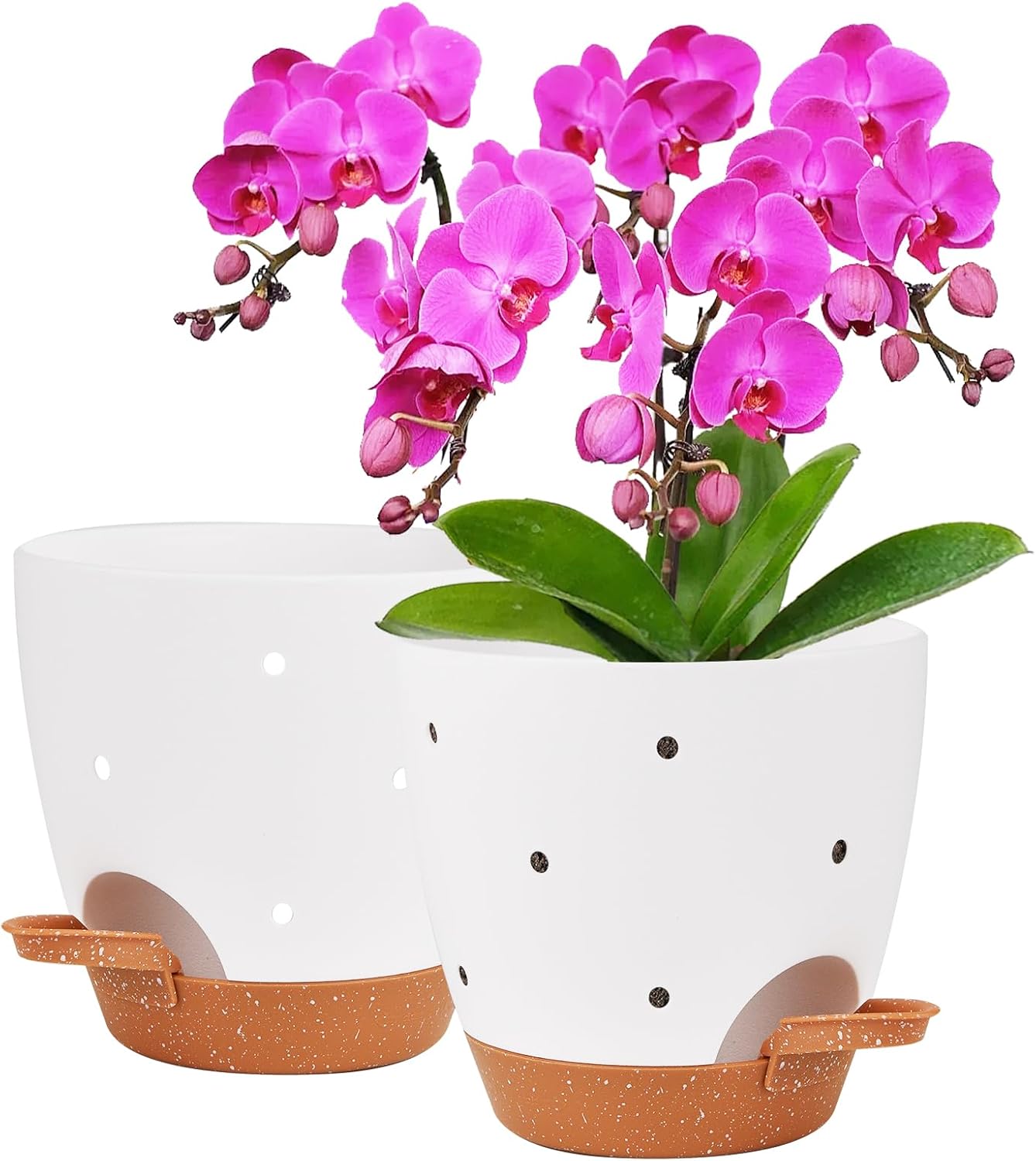 Orchid Pot, 6 Inch Orchid Pots with Holes, 3 Pack Self Watering Plant Pots - Image 18