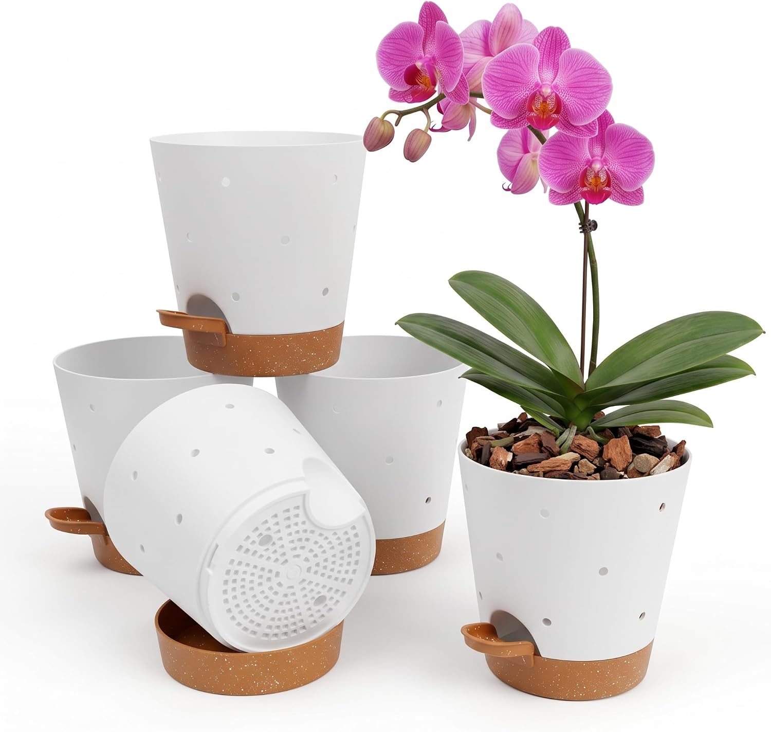 Orchid Pot, 6 Inch Orchid Pots with Holes, 3 Pack Self Watering Plant Pots - Image 10