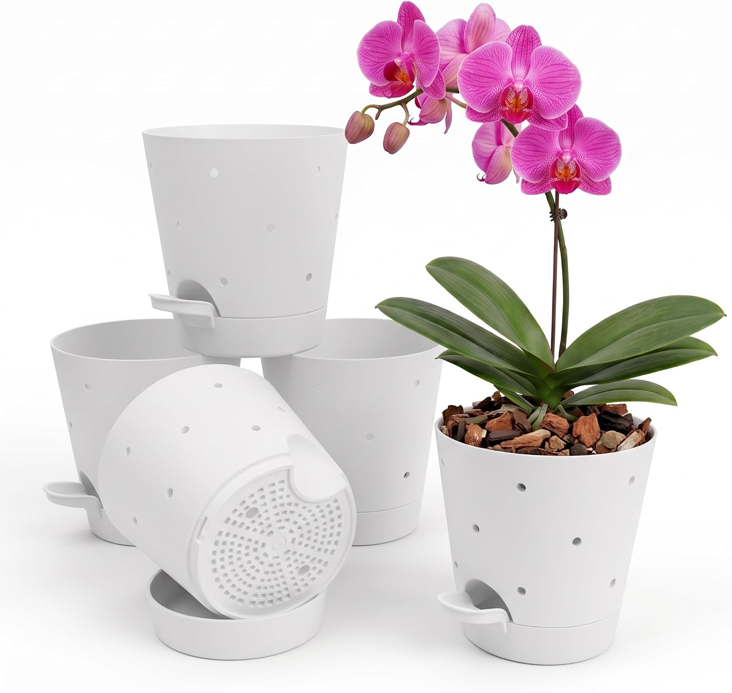 Orchid Pot, 6 Inch Orchid Pots with Holes, 3 Pack Self Watering Plant Pots - Image 17
